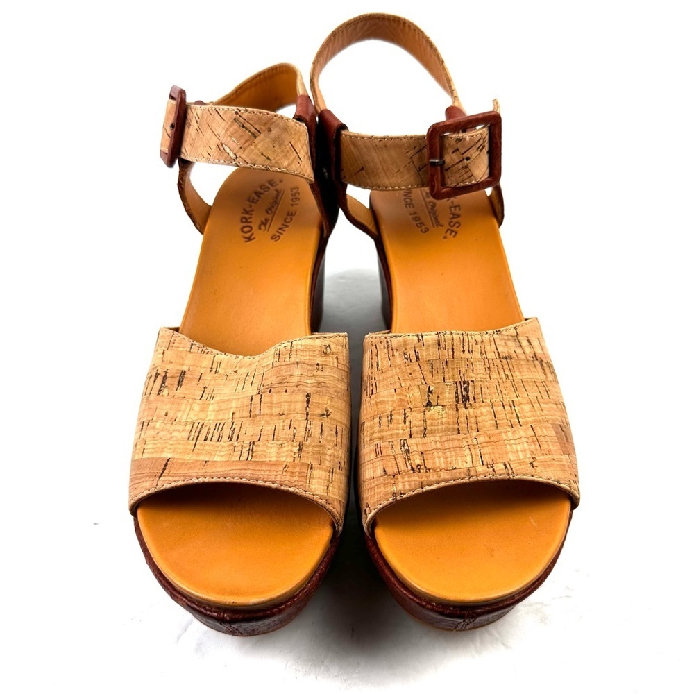 Kork Ease Keirn‎ Platform Wedge 10 Brown Cork Womens Sandals Shoes